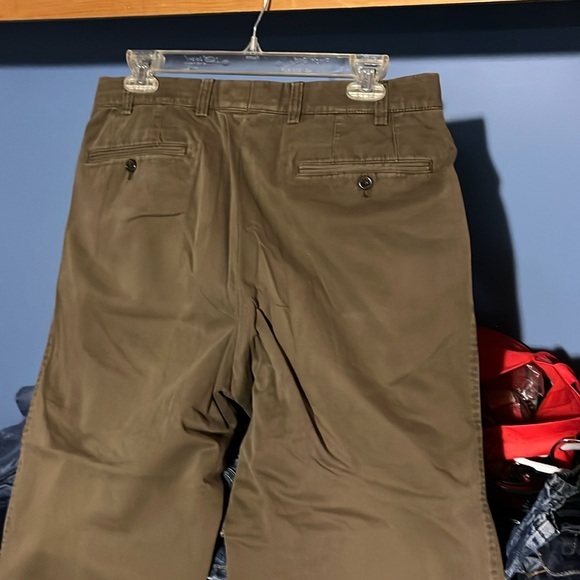 Hiltl Olive green PANTS Mens 32 SHORT LEGS German Design ZE600 chino Cotton Pant - Picture 5 of 16